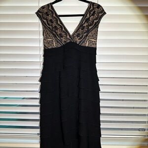 Jessica Howard Tan Flutter Sleeve Midi Sundress